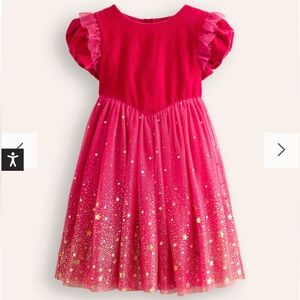 Mini Boden Vibrant Red Dress: esther metallic party dress rose pink